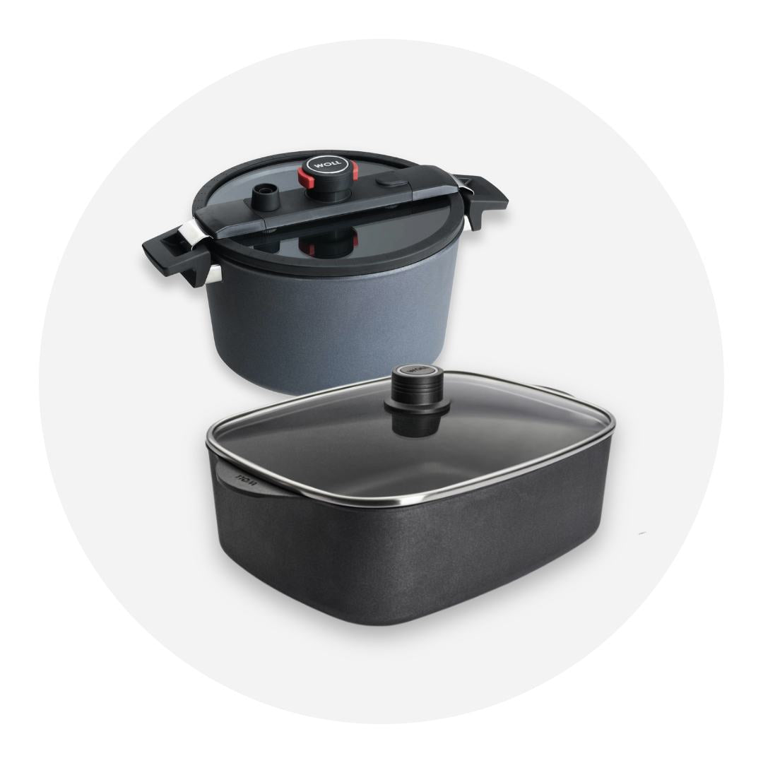 Woll Cookware Non Stick Roaster and Pressure Cookers