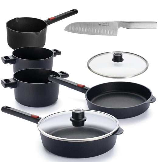 Family Set | Fry Pan | Sauté Pan | Pots | Safety Glass Lids | PFAS Free