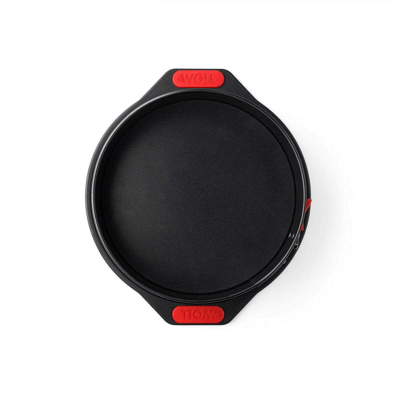 Overhead view of Woll springform pan showing smooth non-stick base