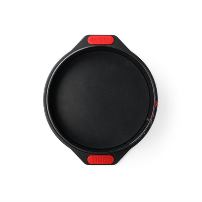 Overhead view of Woll springform pan showing smooth non-stick base